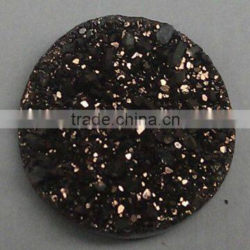 20mm round cut agate druzy/drusy coated brown cabochons