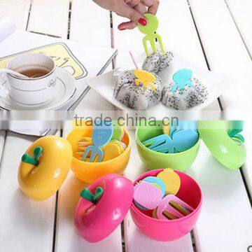 10pcs Colorful Fruit Picks Forks Set / Plastic Picks and Fork for Fruit