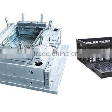 Taizhou New Plastic Injection Folding Close Crate With Lid Mould,Plastic Foldable Container Mould photo-2