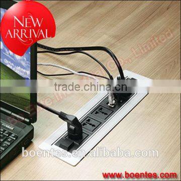 Automatic Rotating Power Data Solution with Cable Management for Office Desk