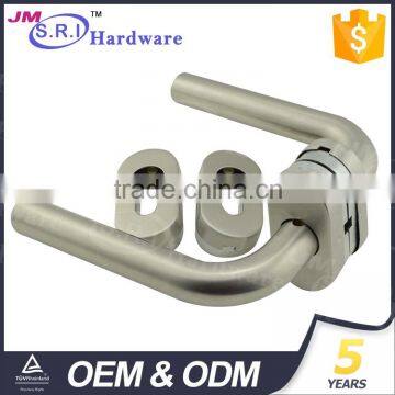 Hotel stainless steel double sided door handle lock with oval escutcheon