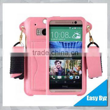 for htc one m8 case, mobile phone wallet pu leather cover case for htc one m8, cellphone case with card slot for HTC M8