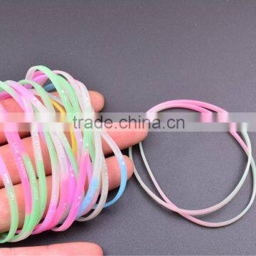 Wholesale Colorful Kids Wristband, Custom Elastic Silicone Bracelet Cheap photo-3