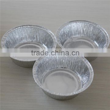 disposable round shape silver color aluminium foil box for food packaging