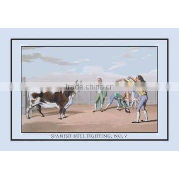 Spanish Bull Fighting No. 7: Attack By the Banderilleros 12x18 Giclee on canvas