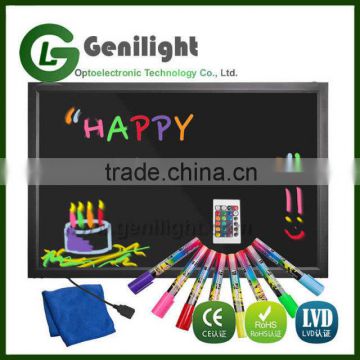 Supermarket Promotion Clear Tempered Glass Erasable LED Message Writing Board