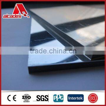 silver/gold mirror finished aluminium composite panel