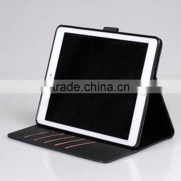 Ultra Slim PU Leather Case for Apple IPad 6 (with Sleep Mode Function) - Black Cross Pattern