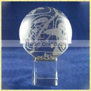 New Arrival Clear Engraved Crystal Ball Award For Company Souvenirs