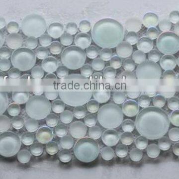 Light Blue Glass Tile Round Mosaic