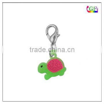 Plastic tortoise shaped soft pvc key charm