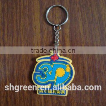 Simple 3D PVC rubber keychain for advertisement