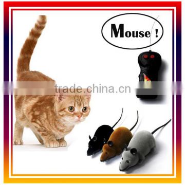 Remote Control Mouse 2 Channel RC Mouse Plastic Flocking Wireless RC Cat Dog Toy