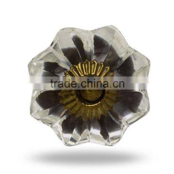 Glass Big melon knob (clear) antique