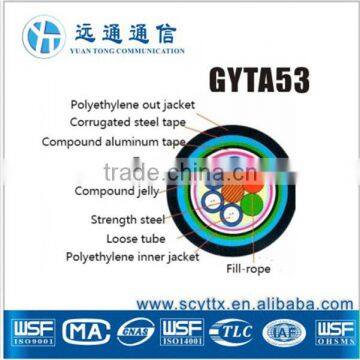 High quality GYTA53-4 core fiber optic cable sizes