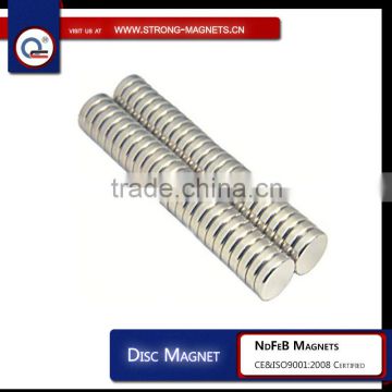 Small Disc Magnet/small disc magnet, Sintered NdFeB Cylinder magnet, zinc plating permanent rare earth bag