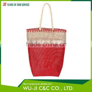 Competitive price multi-color eco-friendly burlap beach tote bag