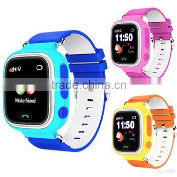 Wholesale 1.22 inch baby smart watch antilost watch, q100 GPS tracker vibrating alert function for kids with wifi