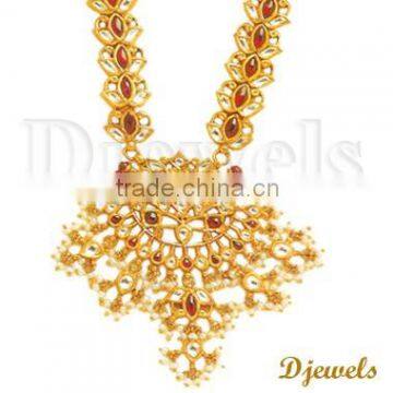 22K Gold Kundan Necklaces, Gold Kundan Jewelry, Jaipur Kundan Necklaces