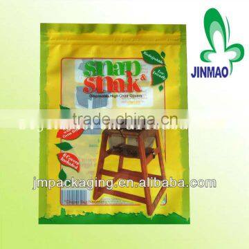 High quality three side-sealed laminated bag for snack