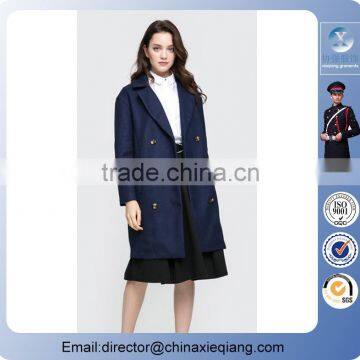 2016 fashion double breasted turn lapels winter coat for women