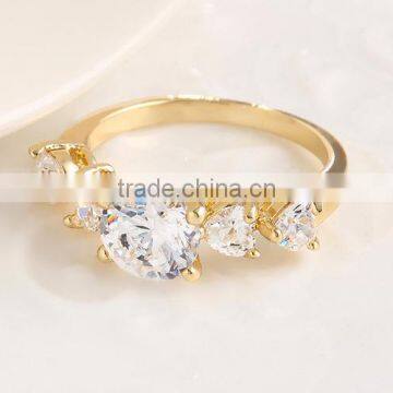 Hot Sale 18K Real Gold Plated Ring Fashion New Crystal Rings Wedding photo-2
