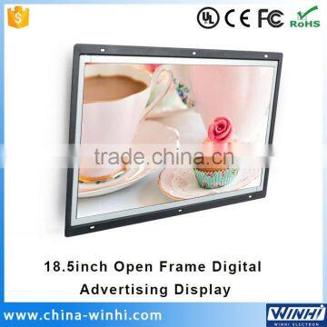18.5 inch usb sd interface led screen open frame lcd monitor with 12v dc input