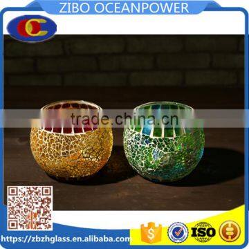 Glass Jar Mosaic Colored Glass Candleholder Glass Vase