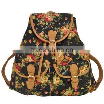 Ladied Girls Fashion Newest Design Floral Print Leisure Canvas Backpack (BBC003)