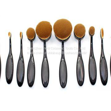 Cheap price foundation blush toothbrush makeup brush professional nylon hair black oval makeup brushes