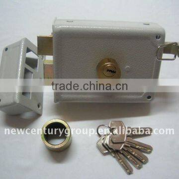 720 white self locking rim door lock