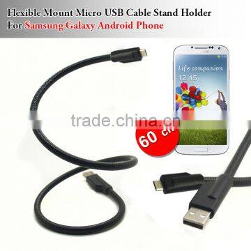 USB flexible Tripod stand Cable Charger Micro for Samsung Galaxy S3 S4 Nexus 5 Lumia 60m 45m 20m USB Flexible Mount Cable