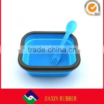 FDA Approve Food Grade Collapsible Silicone Lunch Box Portable Bento Box Disposable Food Containers 600 ml photo-2