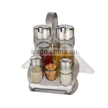 5 Pieces Stainless Steel Oil And Pepper Spice Jar Set photo-2