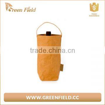 Green Field Washable Kraft Paper Single Wine Bottle Cooler Bag photo-3
