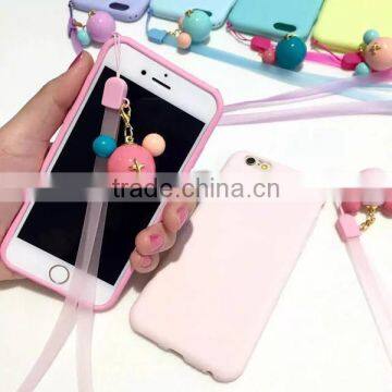 2016 New Arrival Macaron Minimalist Style TPU Protective Phone Case With Rope for Iphone 5 6 Plus photo-6