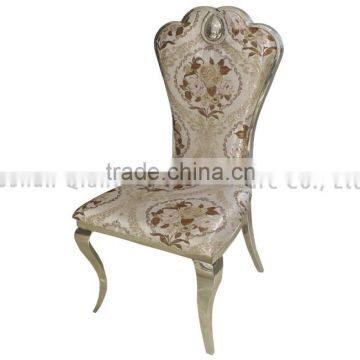 Antique Style Painting Fabric Stainless Steel Dining Chair photo-2