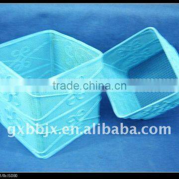 Square Blue Wire Storage Brush Holder Craft Basket