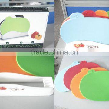 4pcs Plastic Color Coded Index Chopping Cutting Board With Non-slip Base la Planche photo-5