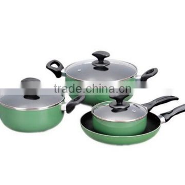 Green Color Aluminum Non-stick Cookware Set