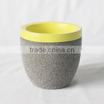 Nordic Sand matte yellow concrete flower pot outdoor vase planter