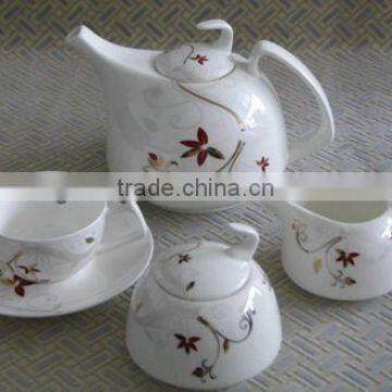 Hotel & restaurant white wholesale fine ceramic Coffee Set/Cappuccino Set , porcelain tea set