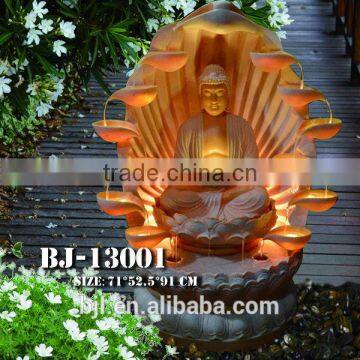 India resin hindu statues for sale buddha face waterfall fountains with led light