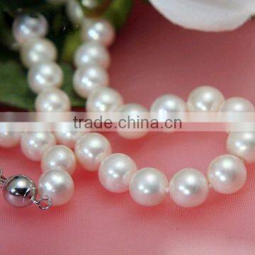 6-7mm White Freshwater Pearl Necklace With 925 Sterling Silver Clasp photo-5