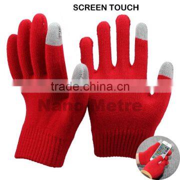 NMSAFETY winter cotton knitted gloves static wire finger touch glove