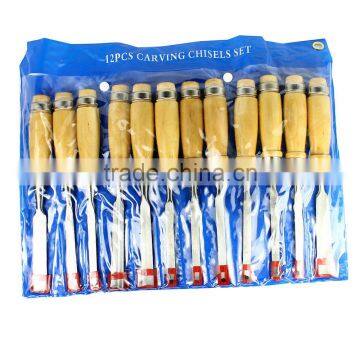 12 Piece Wood Carving Hand Chisel Tool Set Professional Woodworking Gouges Steel photo-6