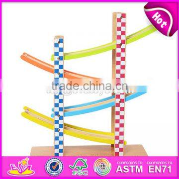 2017 New Design 4 Levels Funny Kids Wooden Race Track Toy W04E053 photo-3