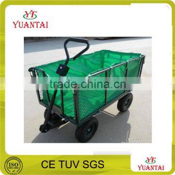 Heavy Duty Steel Mesh Four-wheel Garden Tool Cart Four-wheel Wagon Cart photo-3