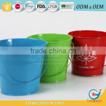 Garden Iron and Zinc Powder Coated Galvanized Flower Bucket Metal Bucket Plant Pots photo-3