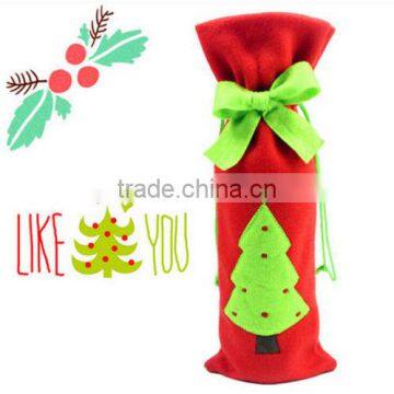 2016 New Cheap Christmas Decorations Red Santa Tree Wine Bottle Cover Bags Dinner Party Gift photo-5